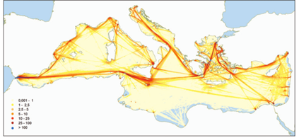 Analisi dei dati del traffico marittimo per la stima delle emissioni di CO2 delle navi e del potenziale di alcalinizzazione del mare