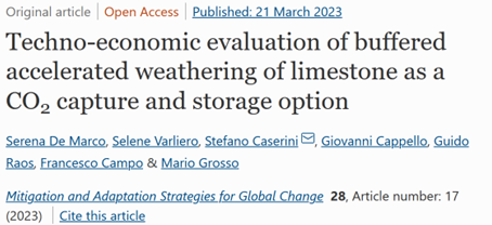 Valutazione tecnico-economica di una nuova tecnologia per lo stoccaggio della CO2