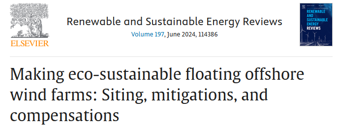 Sostenibilità ambientale dei parchi eolici offshore galleggianti – una nuova pubblicazione